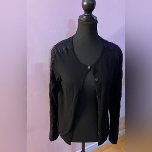 Long sleeved cardigan with lace sleeves size L